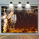Lofaris UK Glitter Lighting Champagne Happy New Year Backdrop